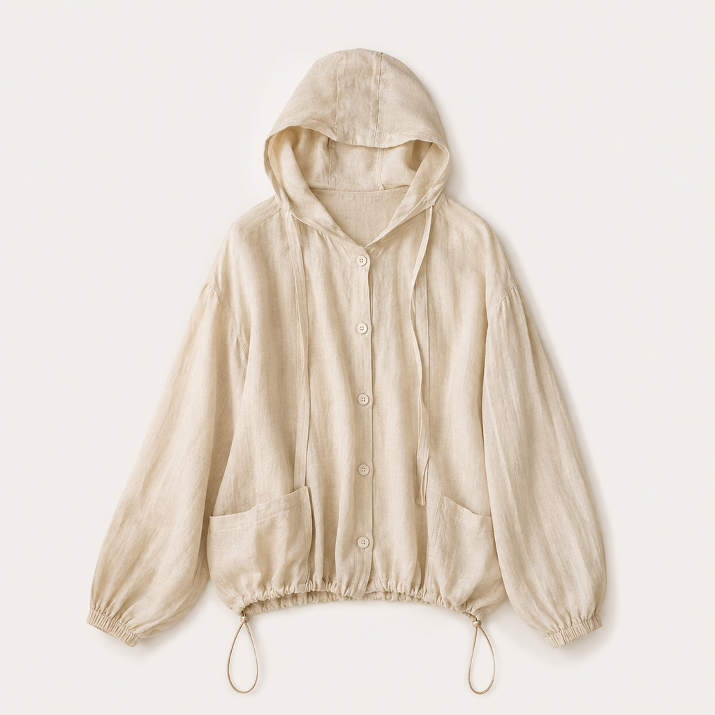 Kimberly Women's Lightweight Linen Blend Hooded Shirt