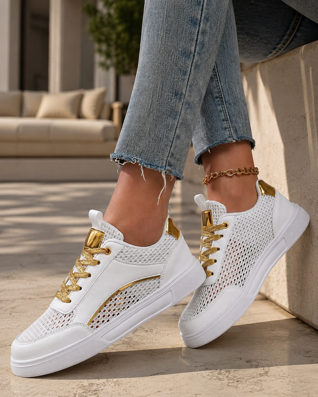 Kinsley Mesh Lace-Up Sneakers