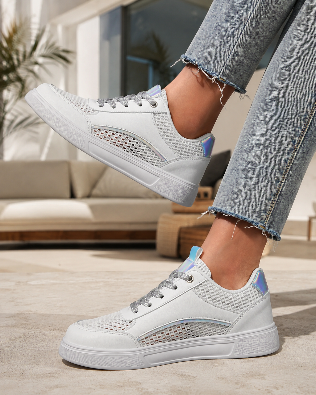 Kinsley Mesh Lace-Up Sneakers