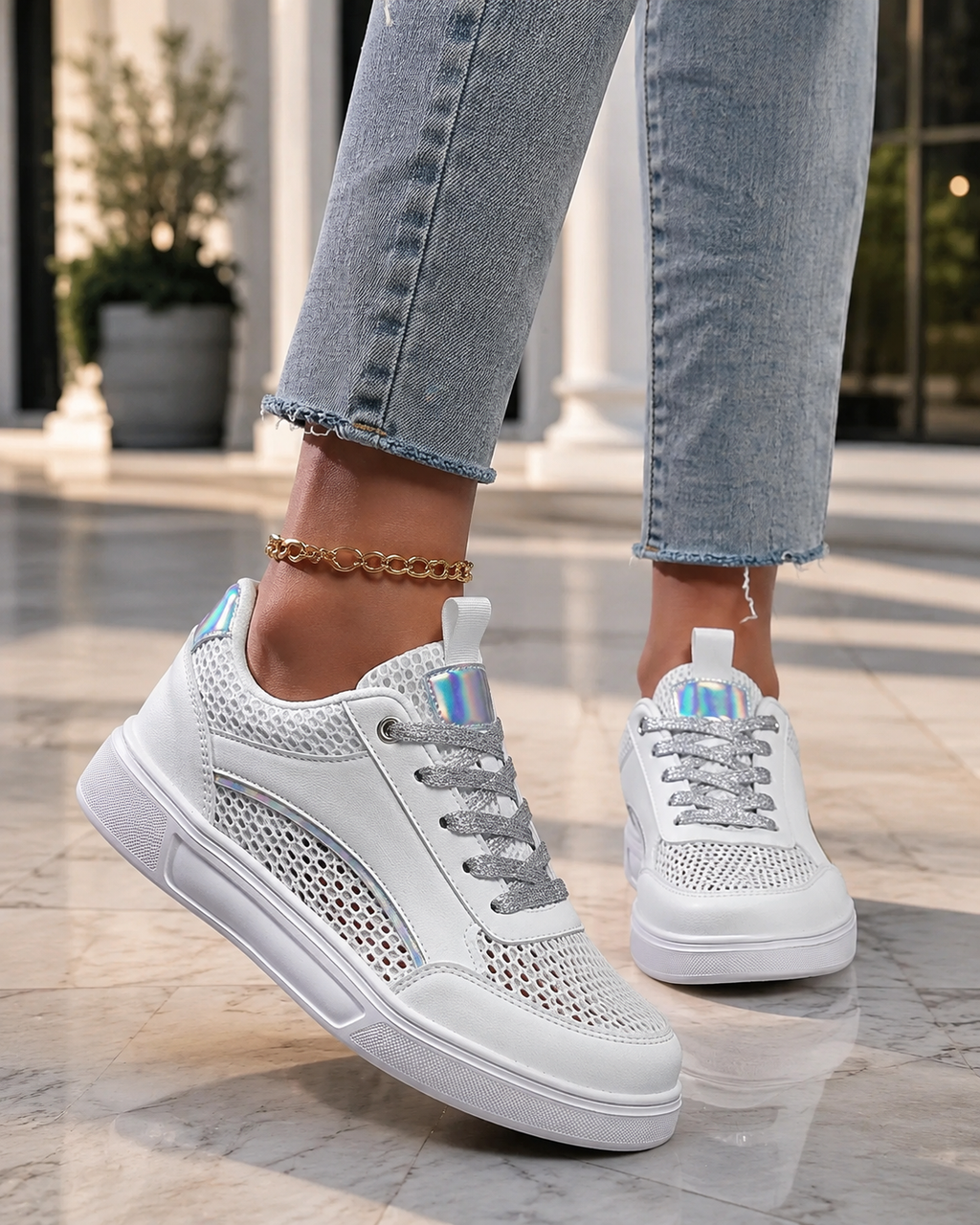 Kinsley Mesh Lace-Up Sneakers