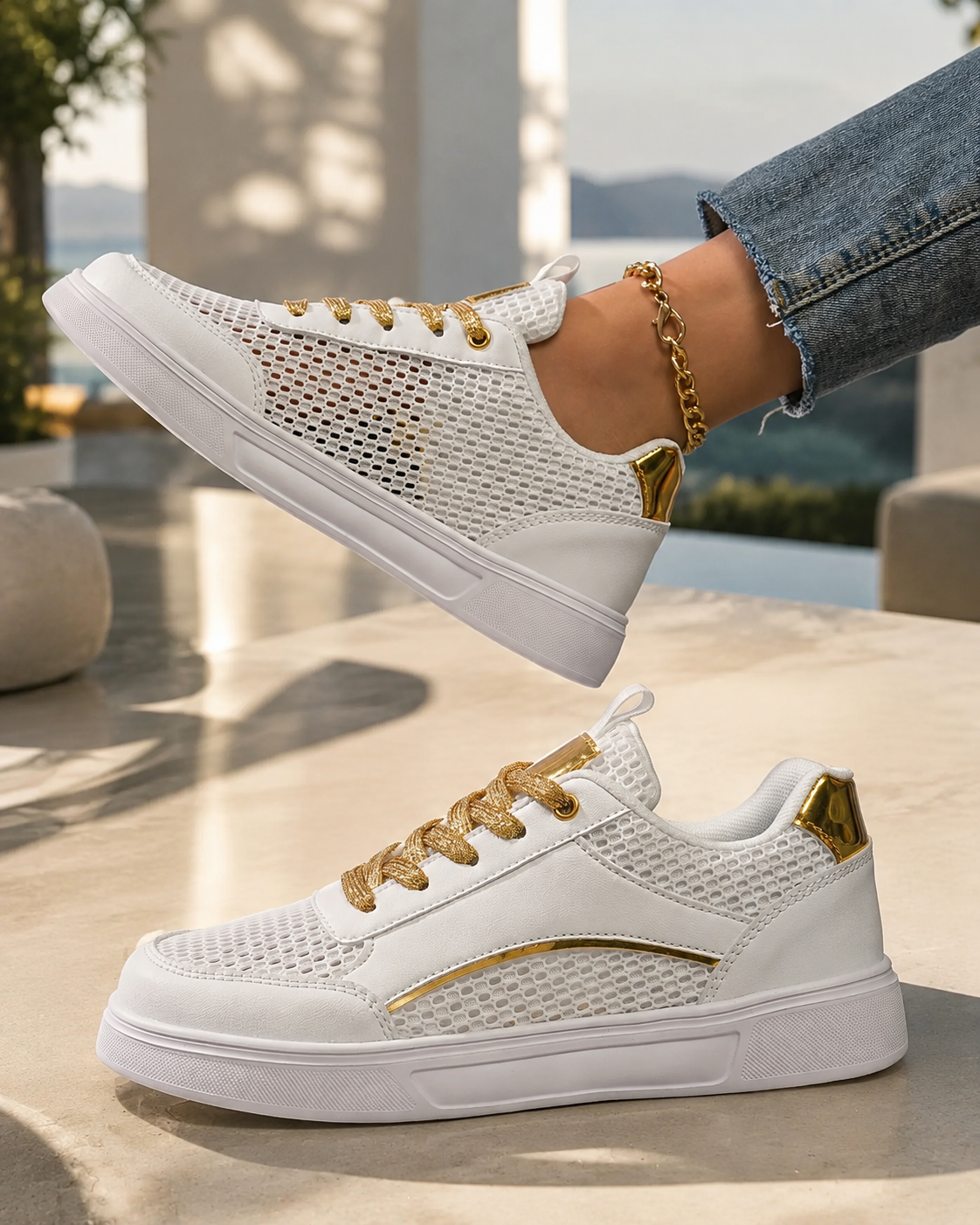 Kinsley Mesh Lace-Up Sneakers