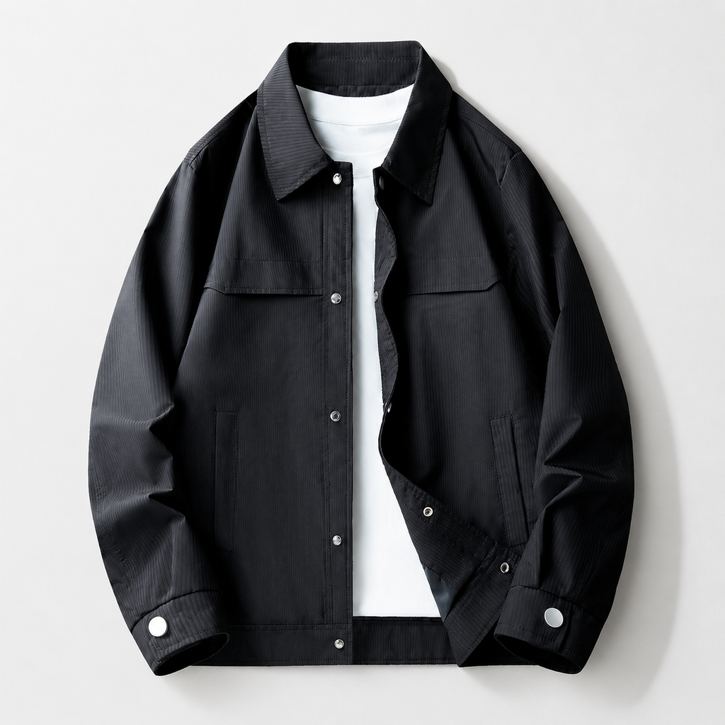 Landon Men’s Textured Casual Snap Jacket