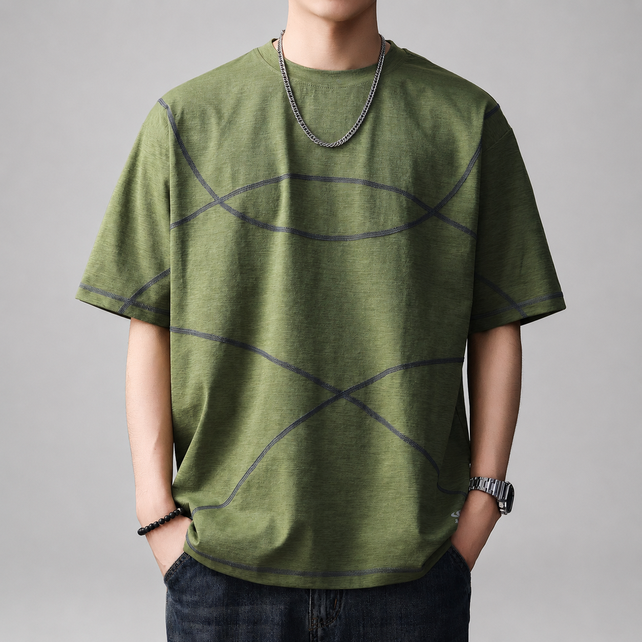 Landon Men’s Contrast Stitch Short Sleeve T-Shirt