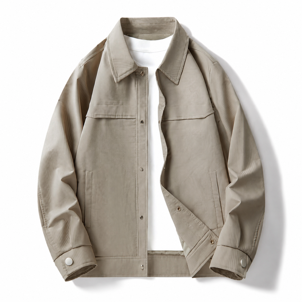 Landon Men’s Textured Casual Snap Jacket