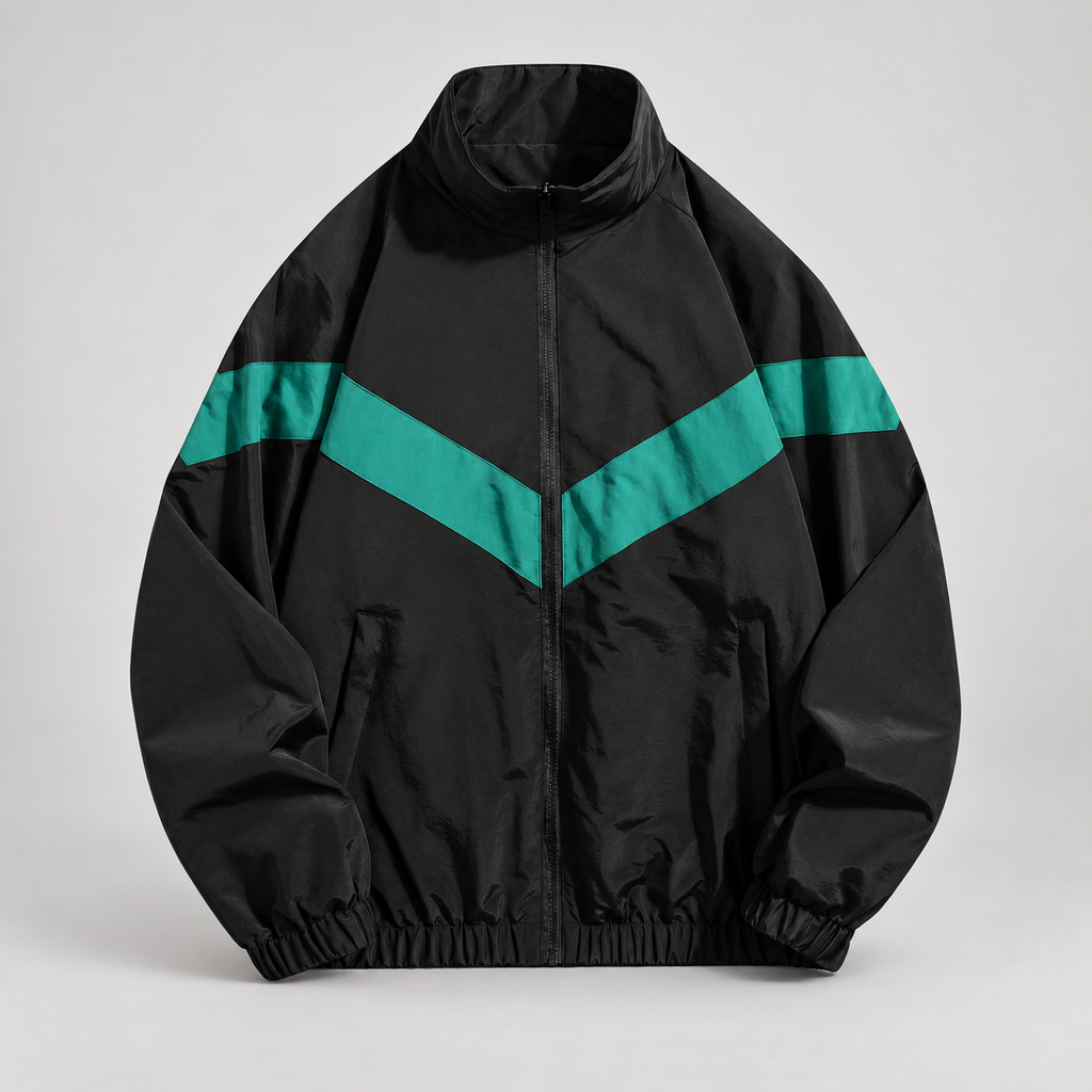 Landon Men’s Chevron Color-Block Full-Zip Track Jacket