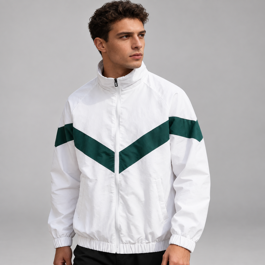 Landon Men’s Chevron Color-Block Full-Zip Track Jacket