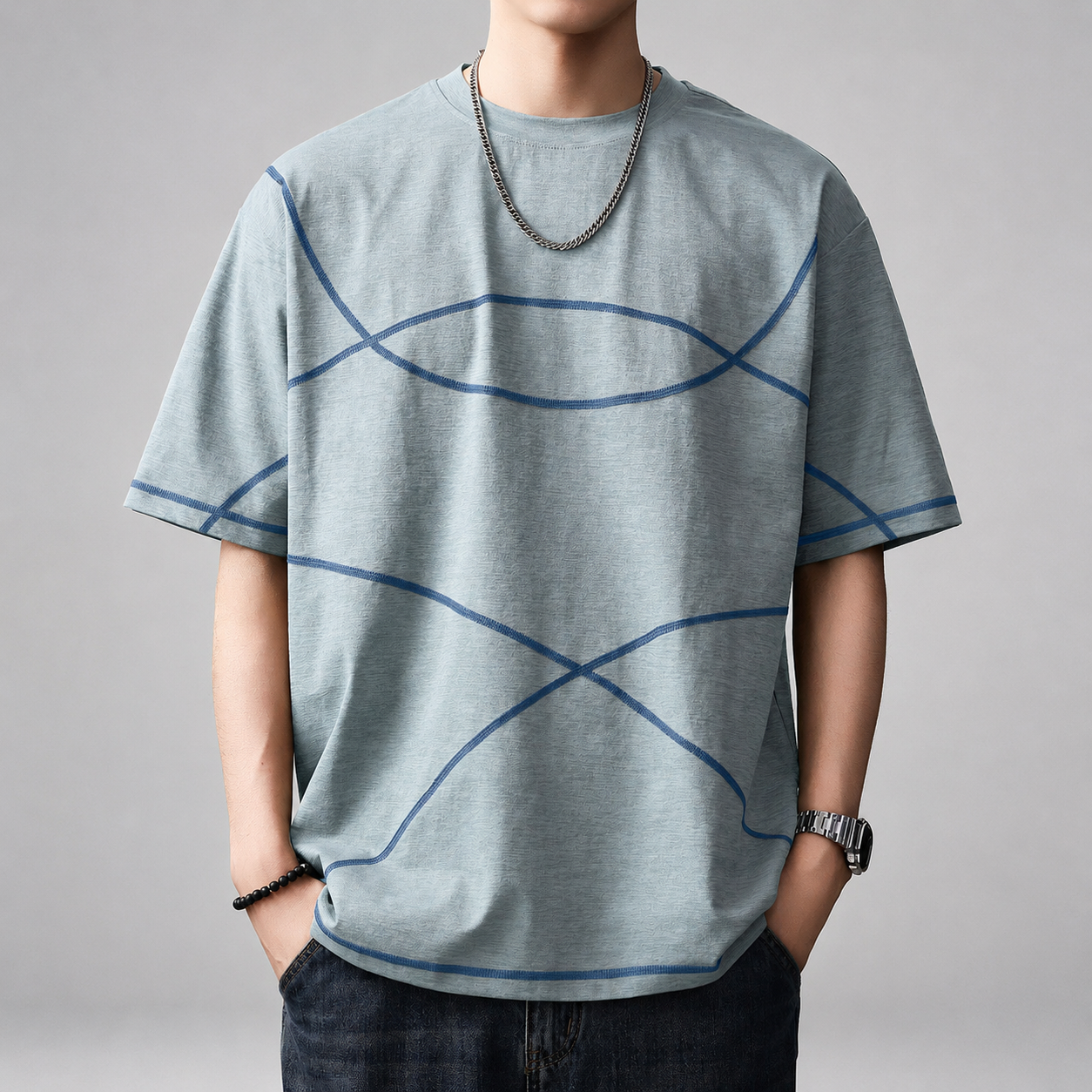Landon Men’s Contrast Stitch Short Sleeve T-Shirt