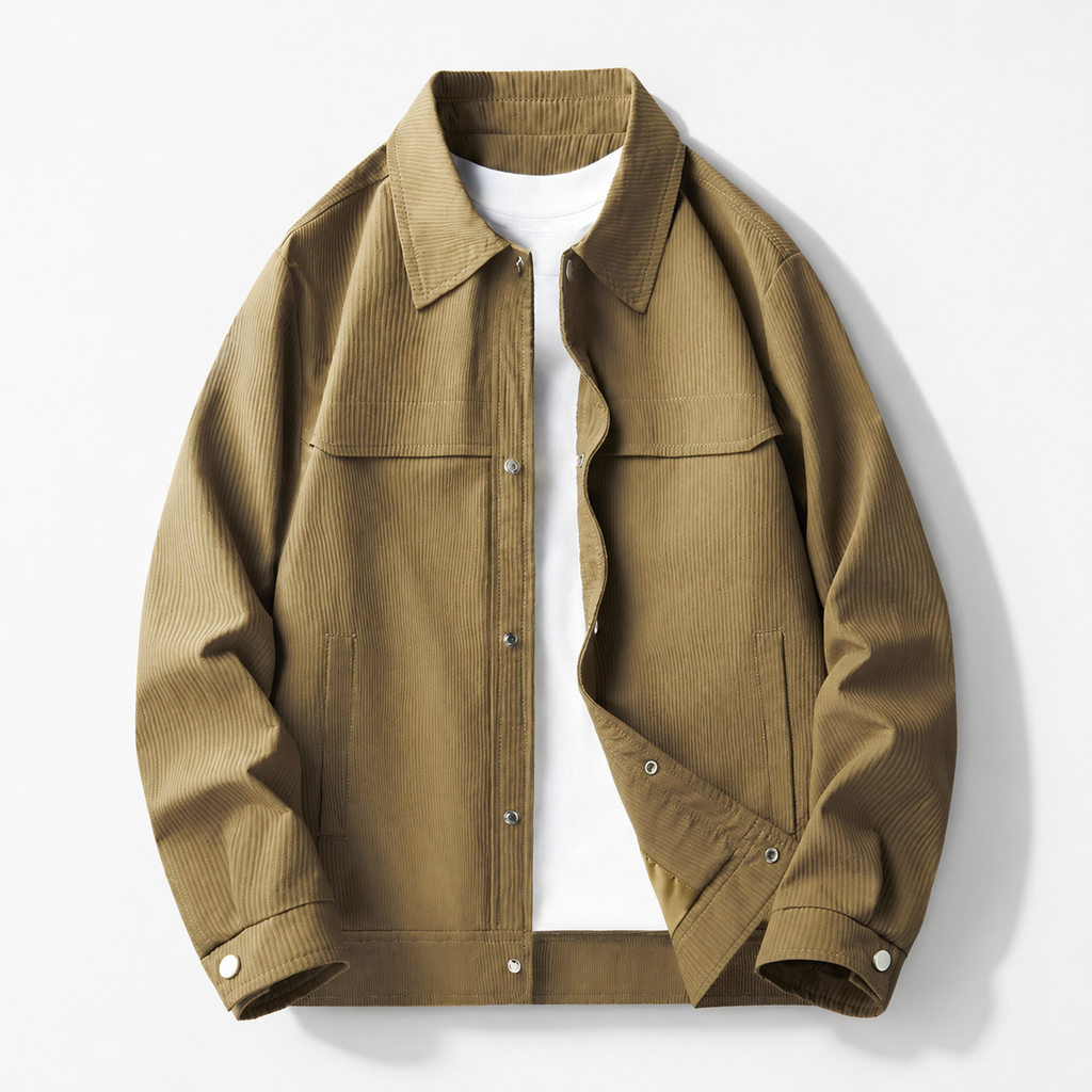 Landon Men’s Textured Casual Snap Jacket