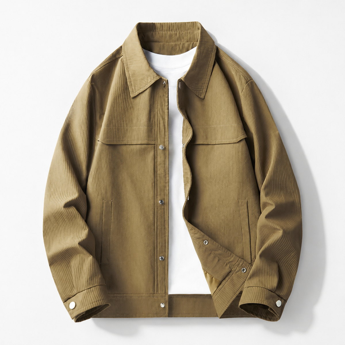 Landon Men’s Textured Casual Snap Jacket