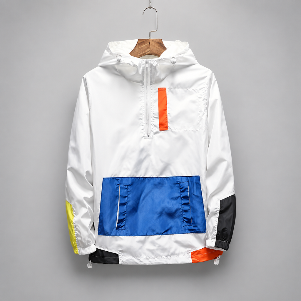 Langston Men’s Color-Block Half-Zip Hooded Anorak Jacket