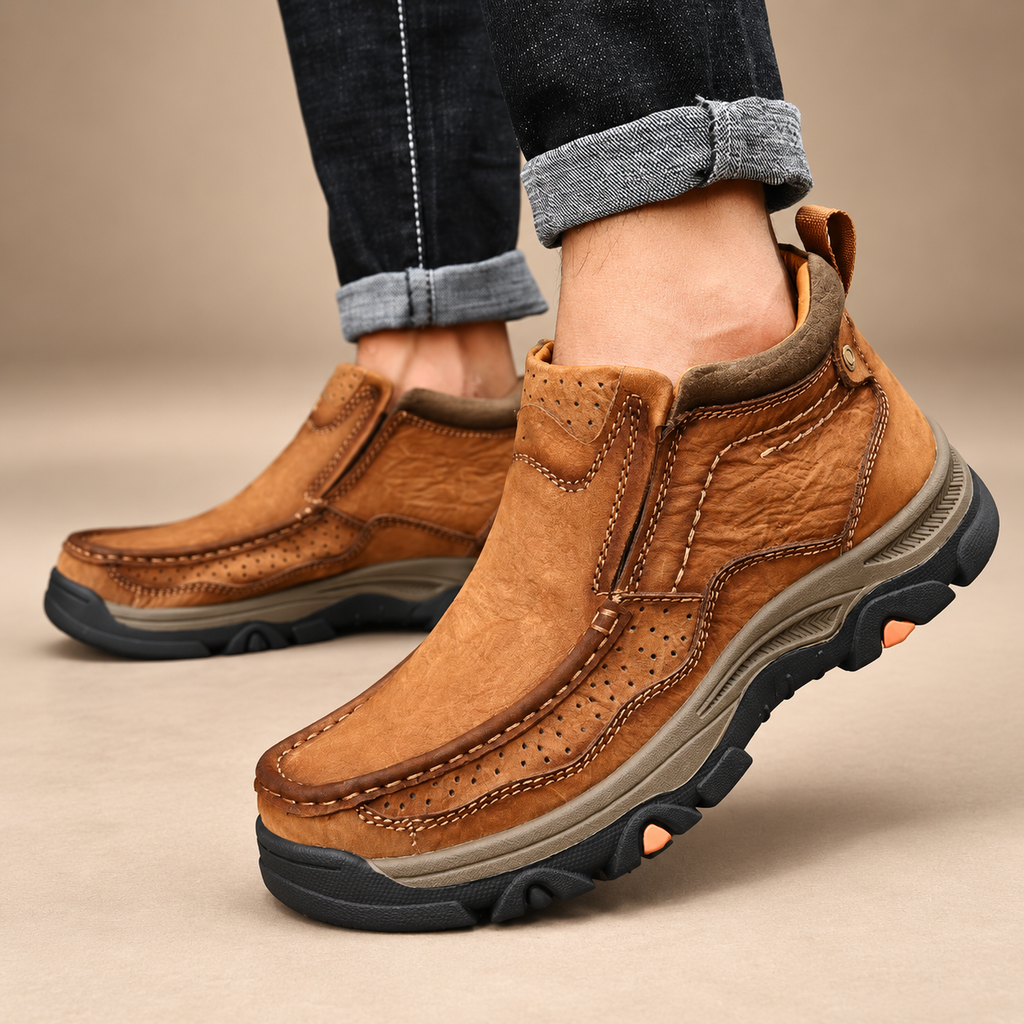 Langston Men’s Moc-Toe Slip-On Ankle Shoes