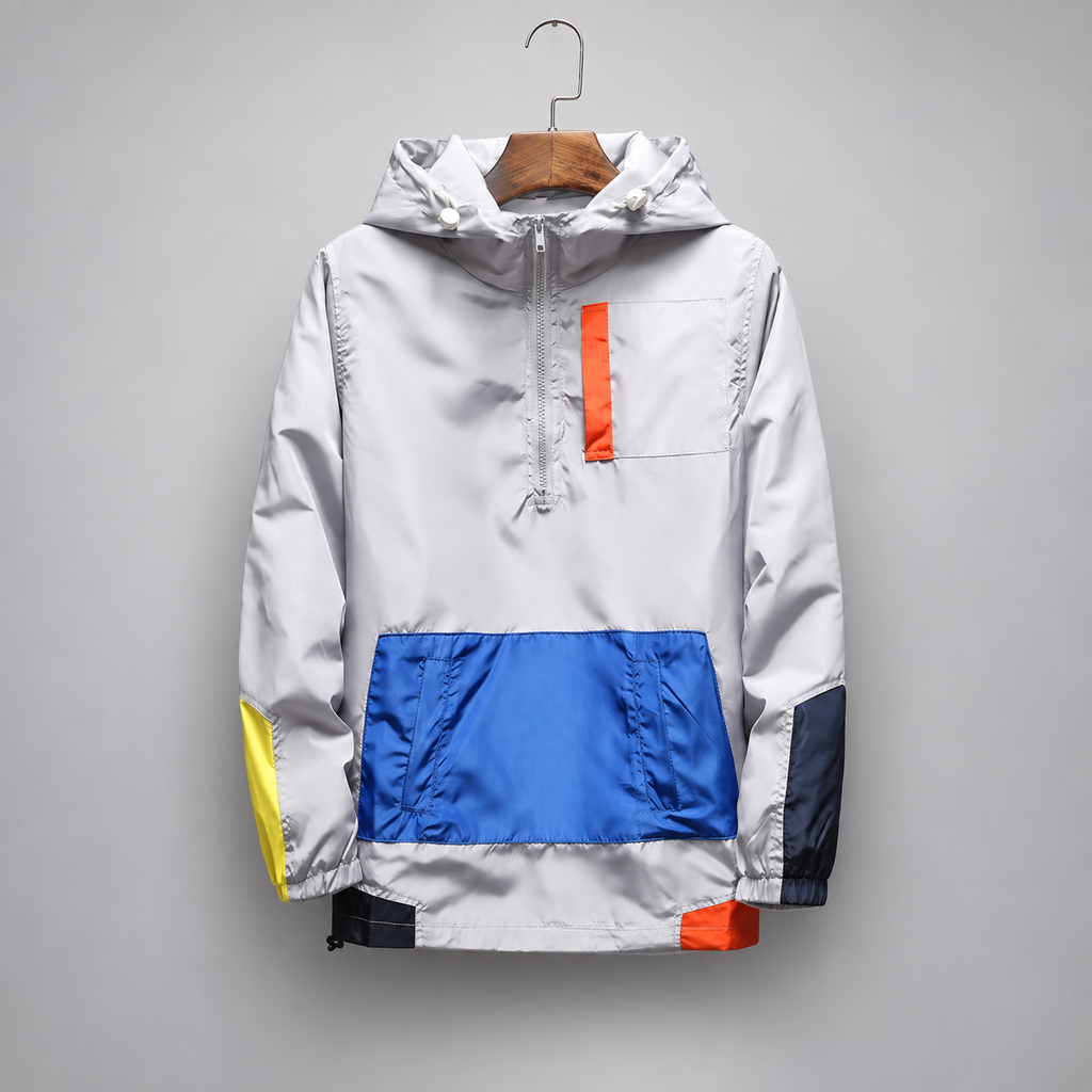 Langston Men’s Color-Block Half-Zip Hooded Anorak Jacket