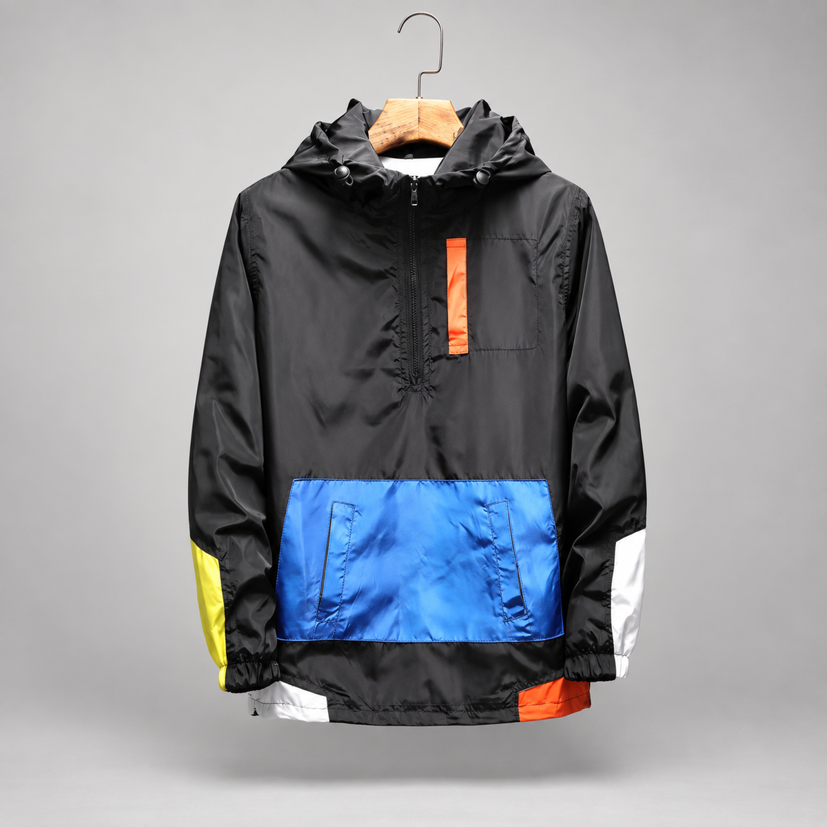 Langston Men’s Color-Block Half-Zip Hooded Anorak Jacket