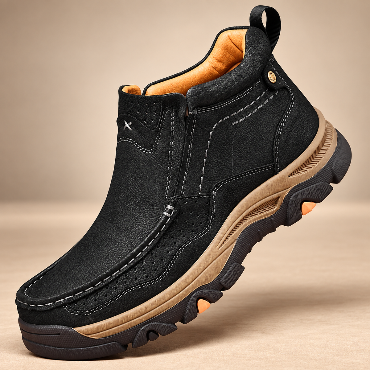 Langston Men’s Moc-Toe Slip-On Ankle Shoes