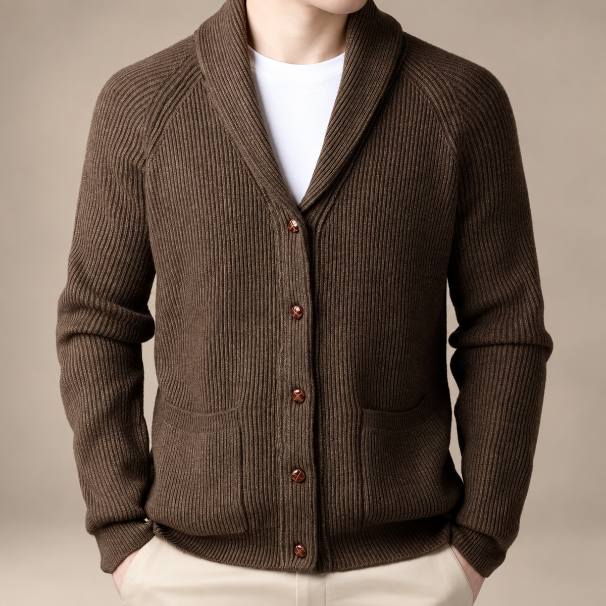 Laurent Men’s Button Front Knit Cardigan