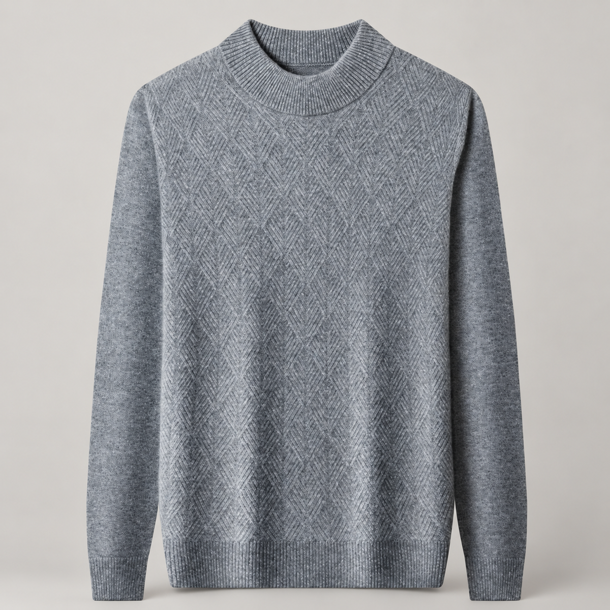 Laurent Men’s Geometric Knit Mock Neck Sweater