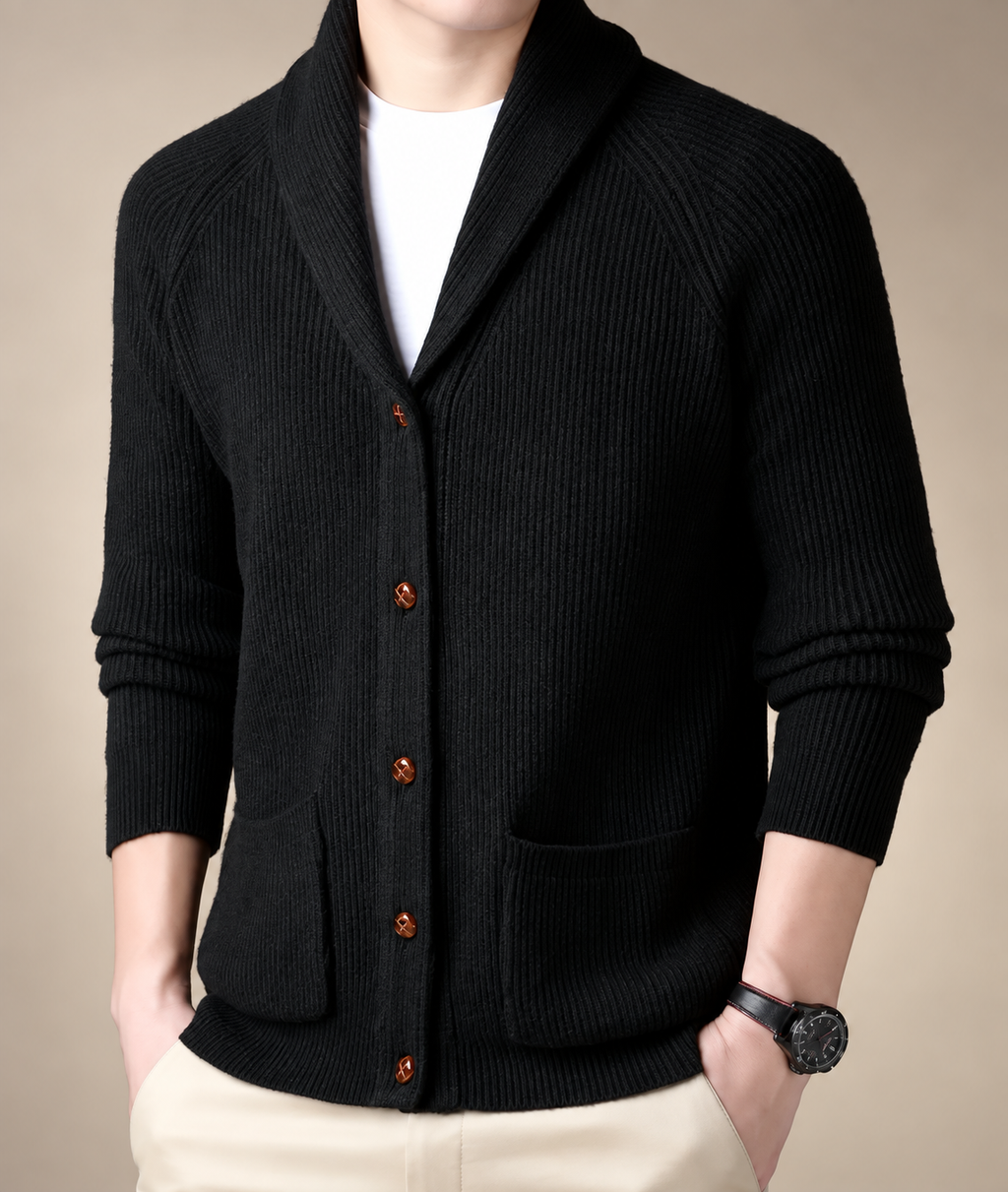 Laurent Men’s Button Front Knit Cardigan