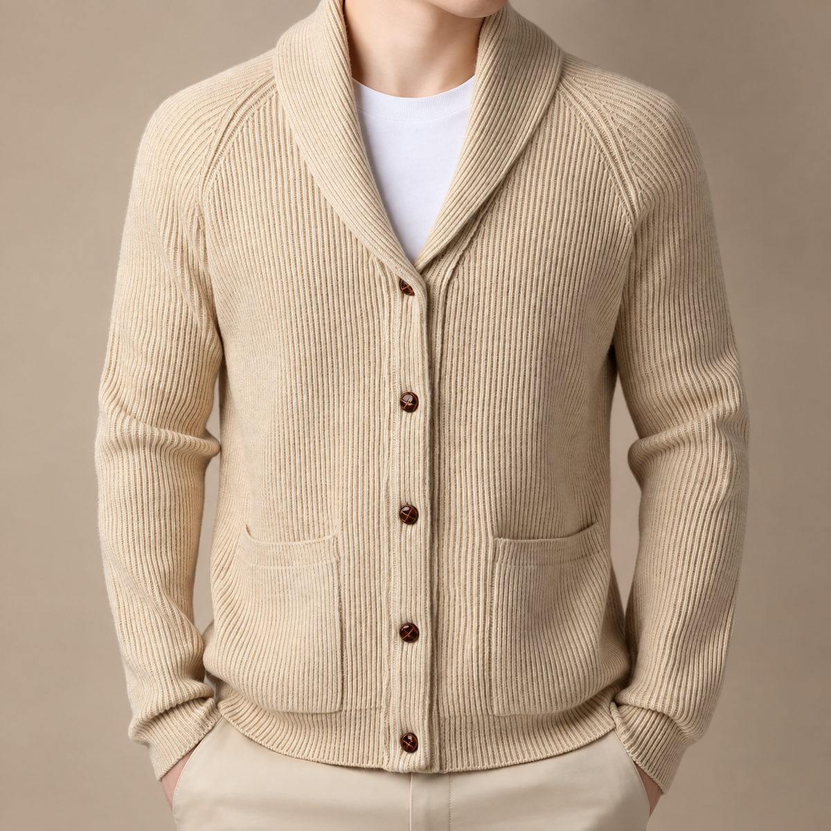 Laurent Men’s Button Front Knit Cardigan