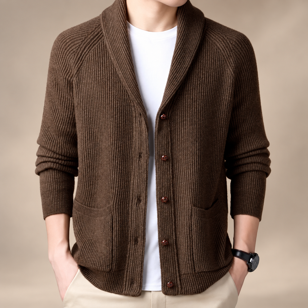 Laurent Men’s Button Front Knit Cardigan