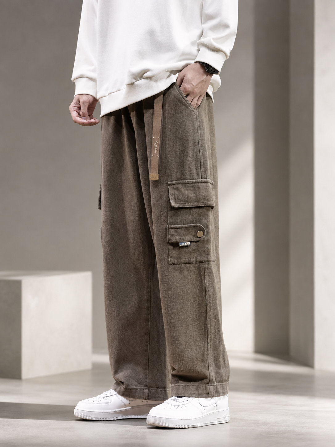 Leandro Men's Heavy Cotton Cargo Pants