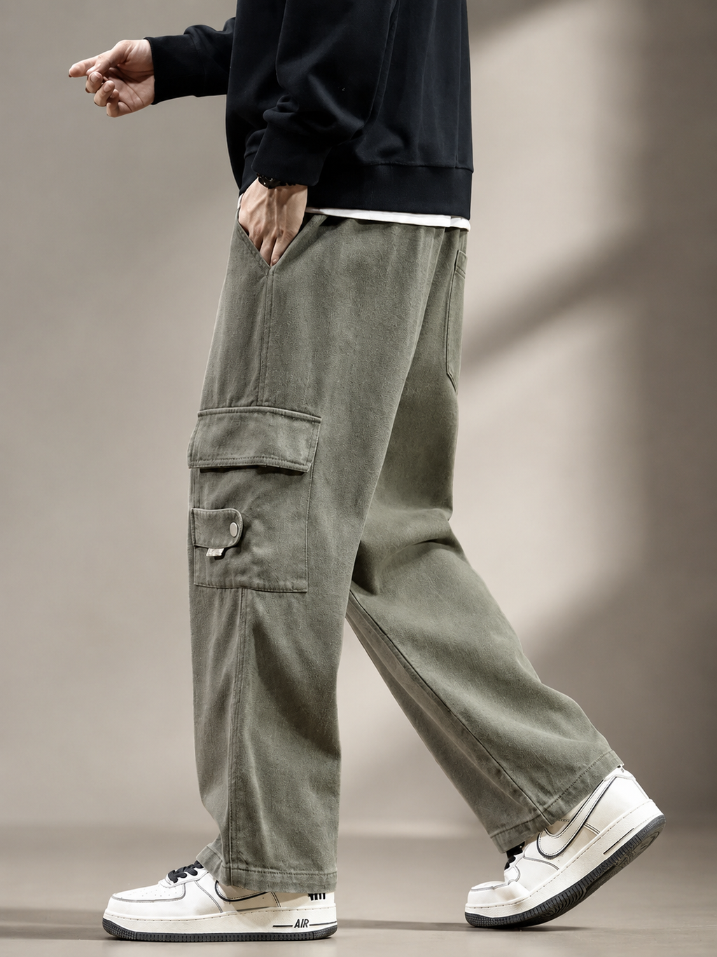 Leandro Men's Heavy Cotton Cargo Pants