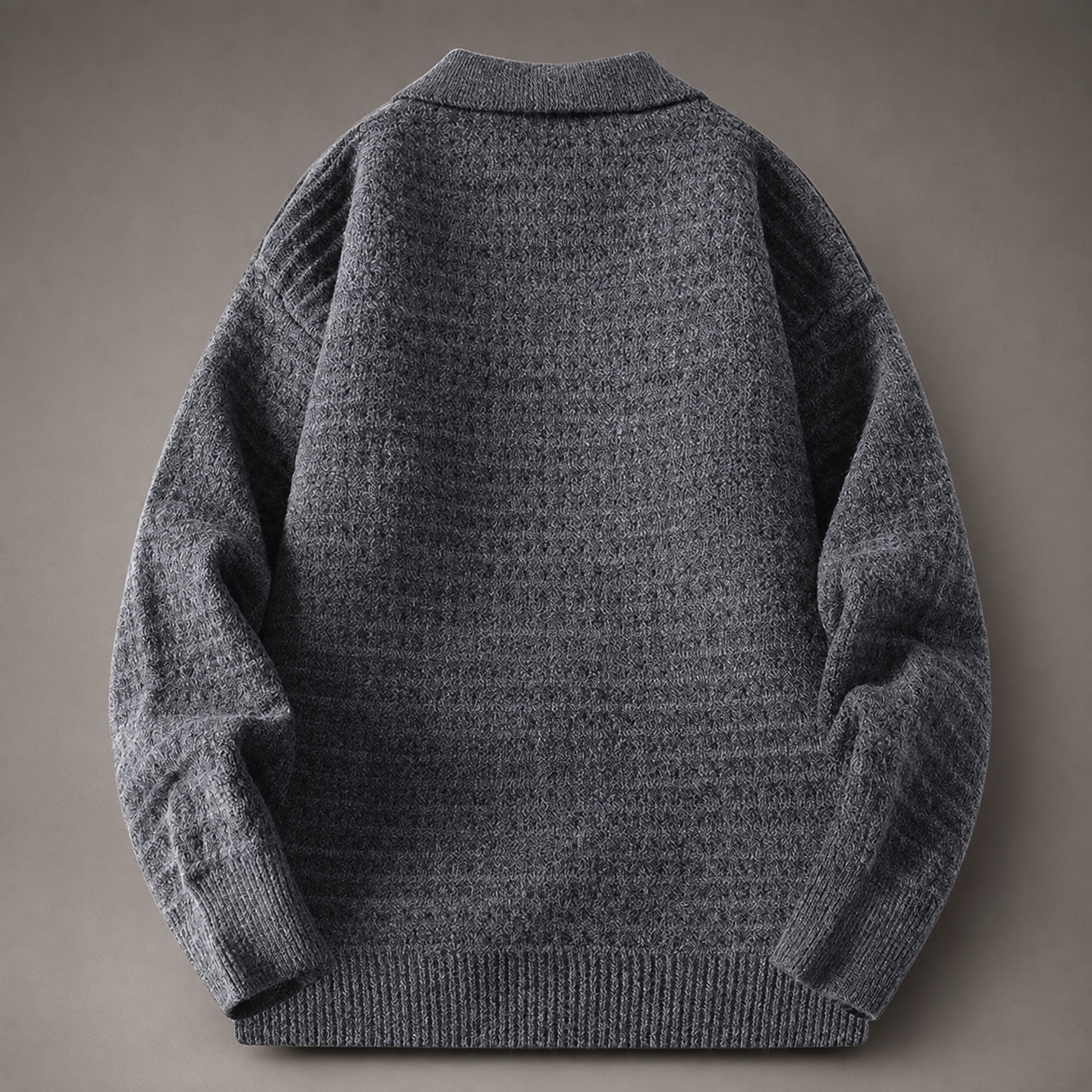 Leon Men's Knit Jacket – Button-Up Collared Sweater Jacket