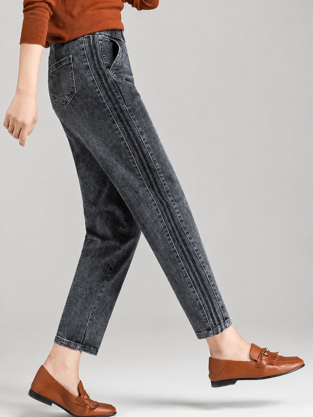 Lina Denim Striped Jeans