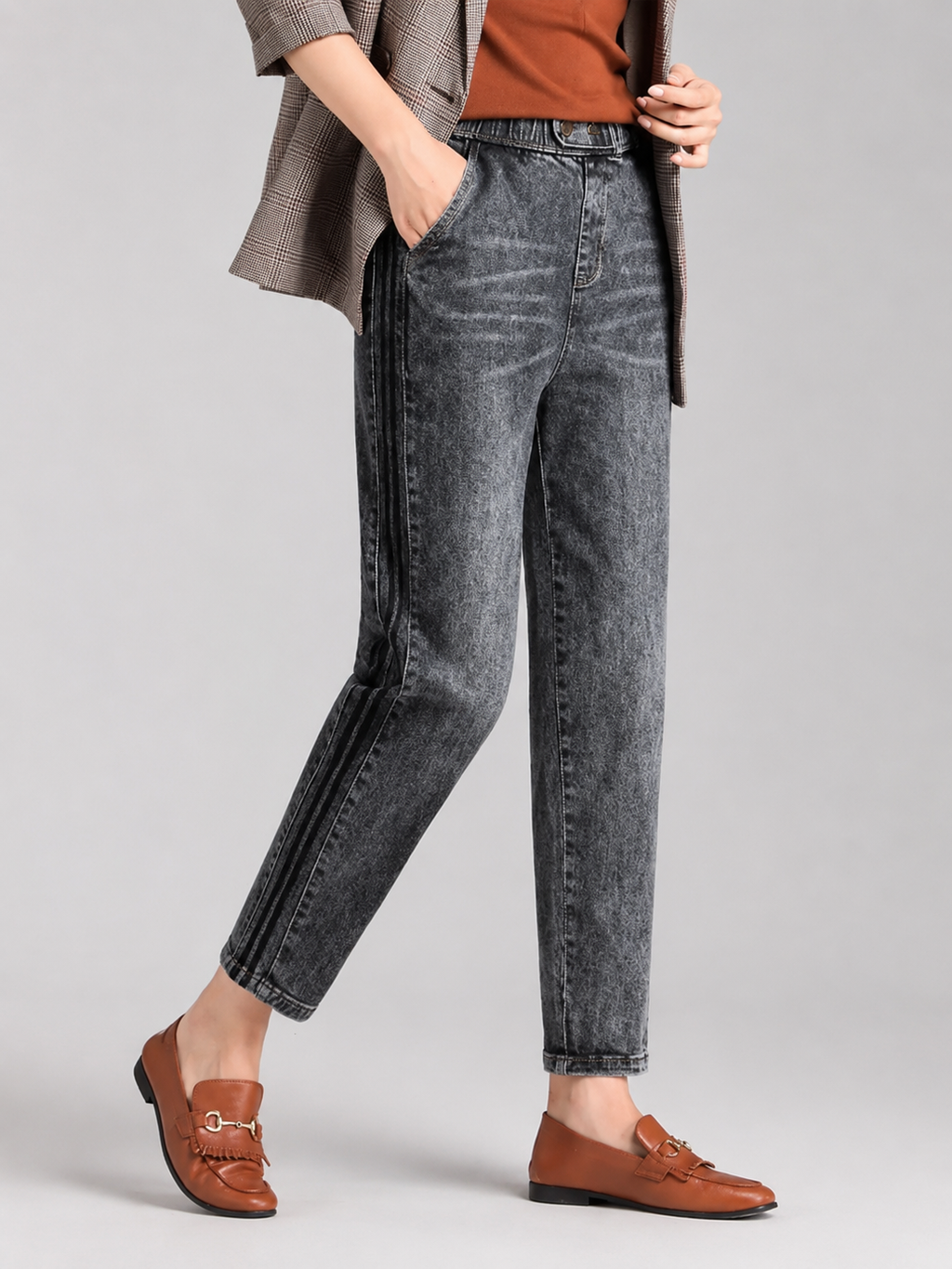 Lina Denim Striped Jeans