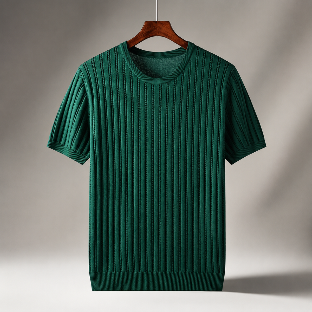 Logan Men’s Ribbed Knit Crew Neck T-Shirt