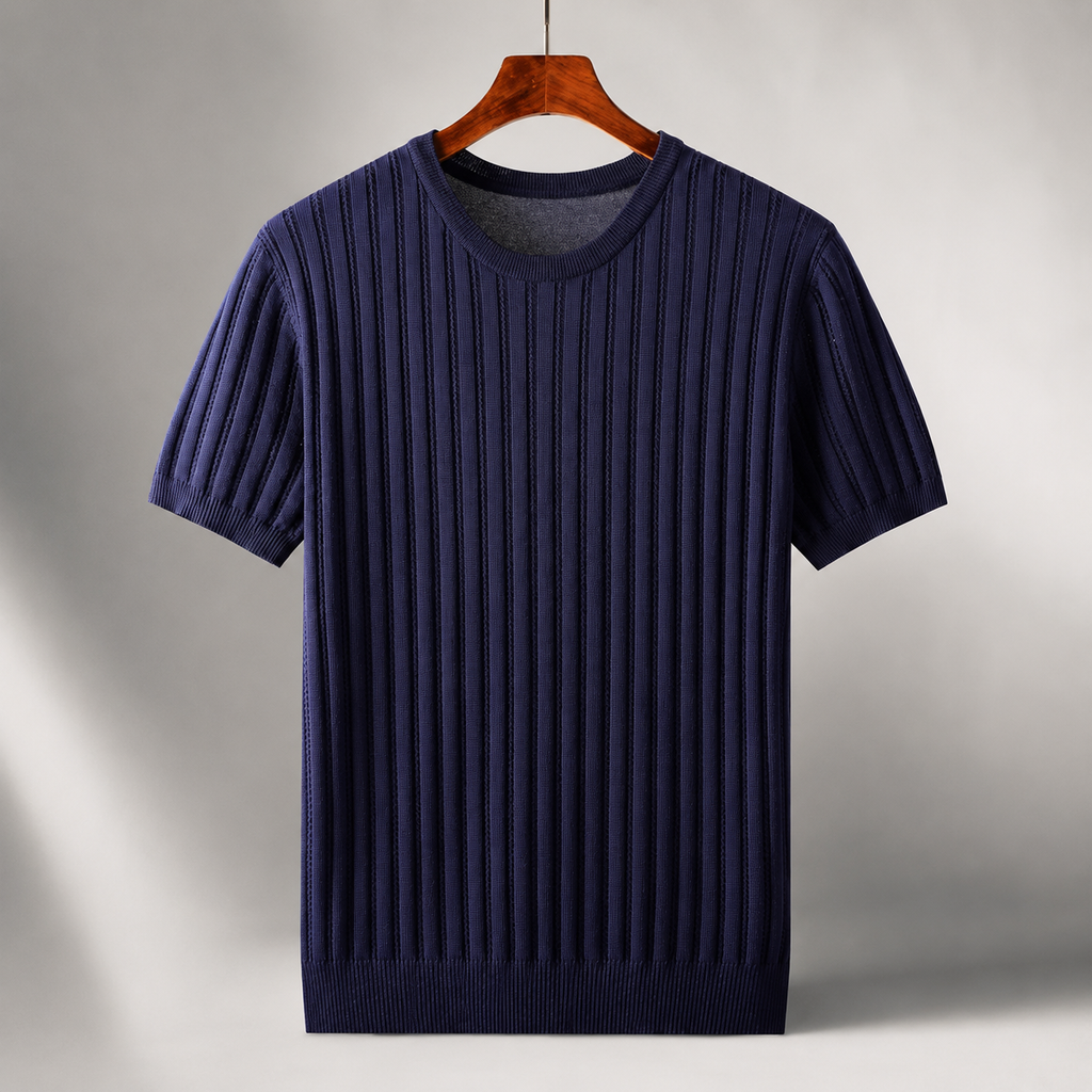 Logan Men’s Ribbed Knit Crew Neck T-Shirt