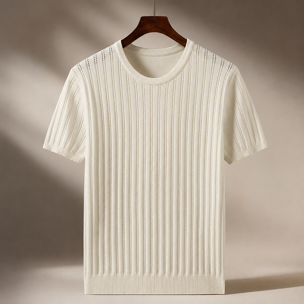 Logan Men’s Ribbed Knit Crew Neck T-Shirt
