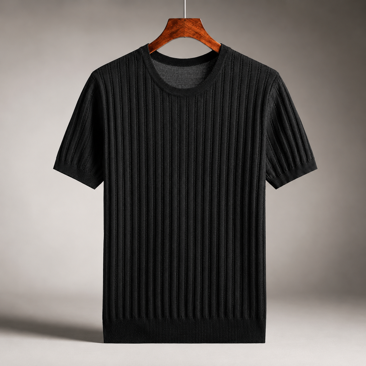 Logan Men’s Ribbed Knit Crew Neck T-Shirt