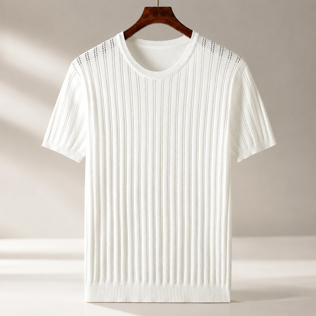 Logan Men’s Ribbed Knit Crew Neck T-Shirt