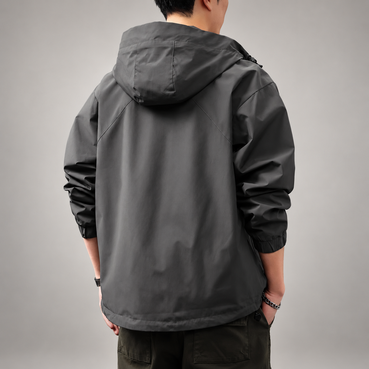 Abel Men’s Hooded Zip-Up Jacket with Elastic Cuffs