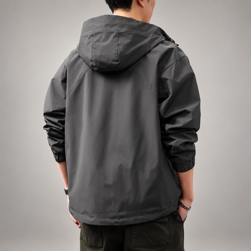 Abel Men’s Hooded Zip-Up Jacket with Elastic Cuffs