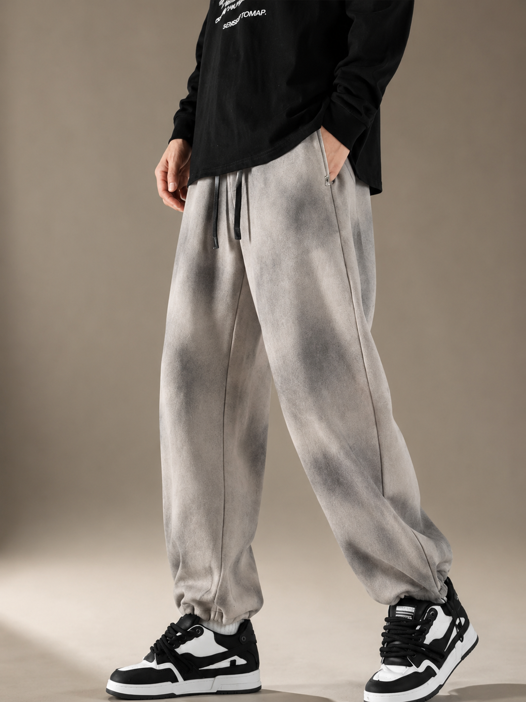 Lorenzo Men’s Wide Leg Cotton Blend Pants