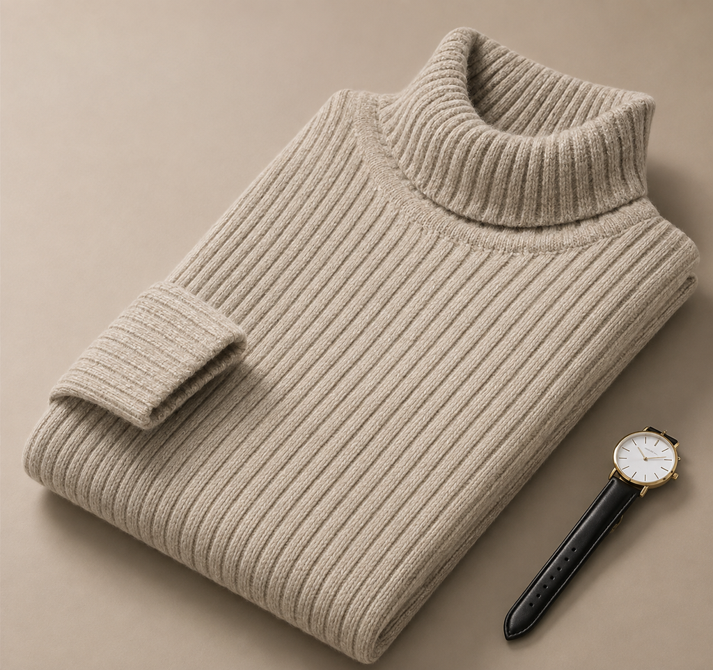 Lorenzo Men's Ribbed Turtleneck Sweater