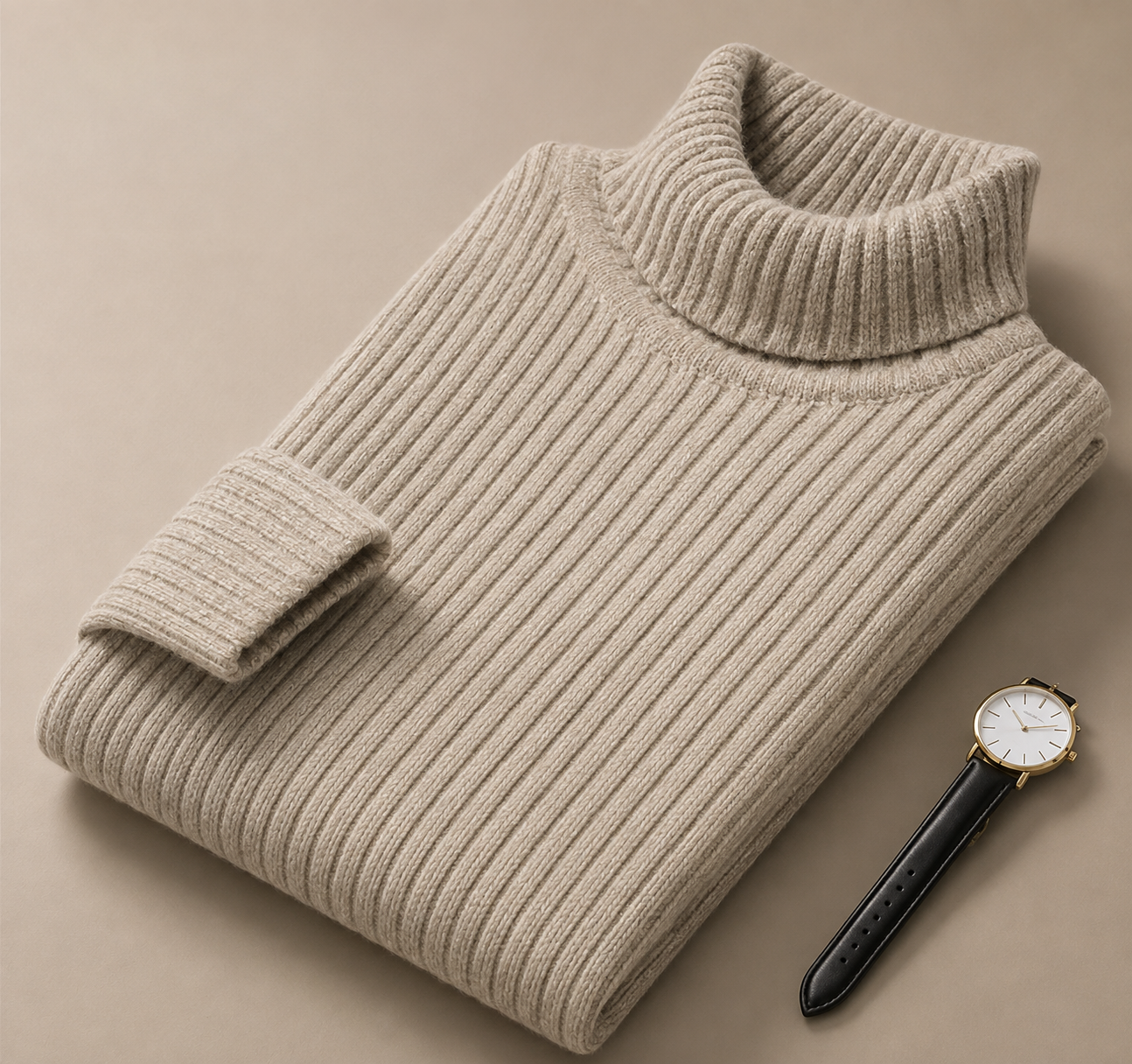Lorenzo Men's Ribbed Turtleneck Sweater