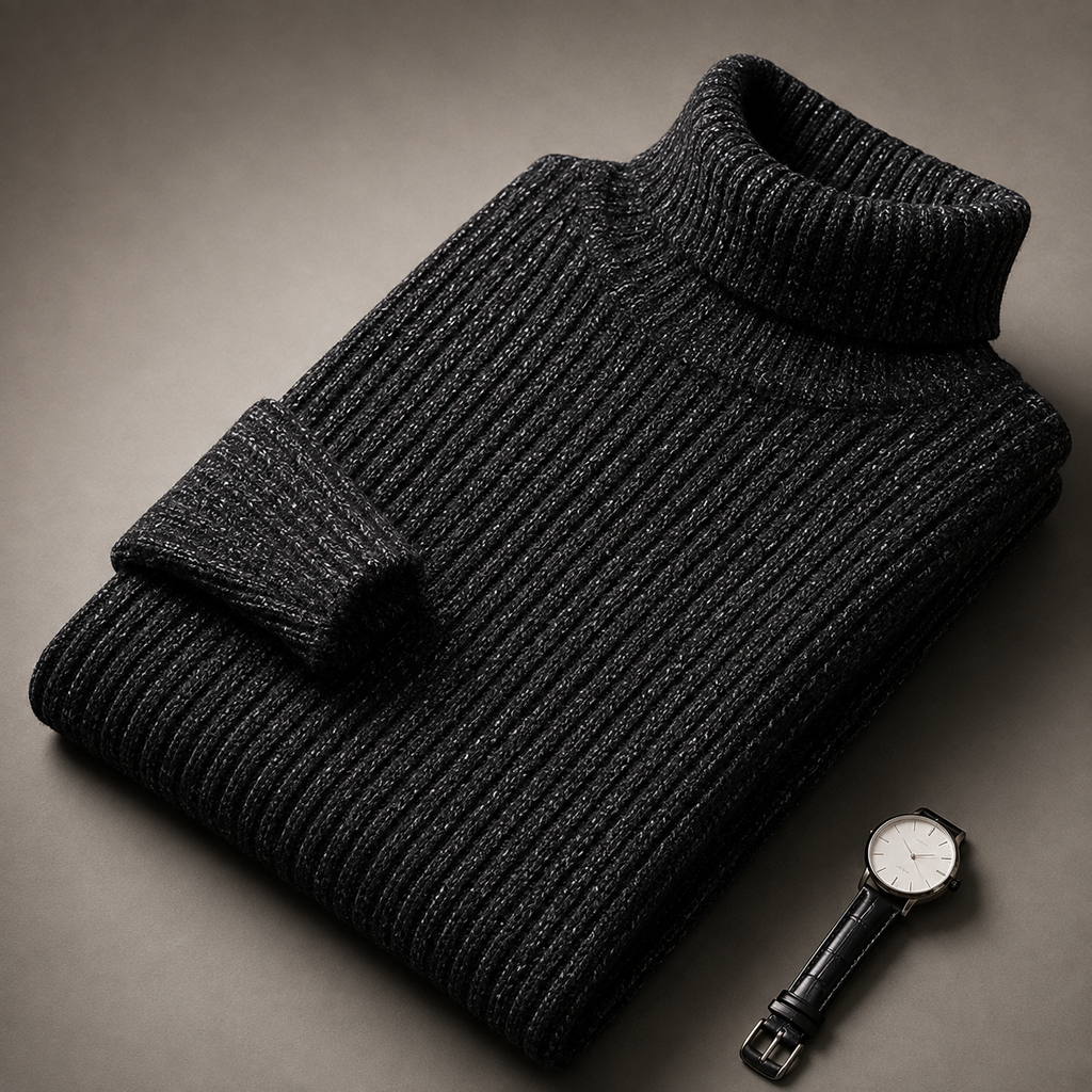 Lorenzo Men's Ribbed Turtleneck Sweater
