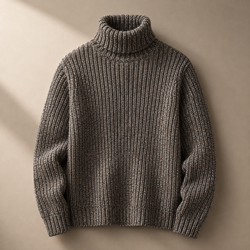 Lorenzo Men's Ribbed Turtleneck Sweater