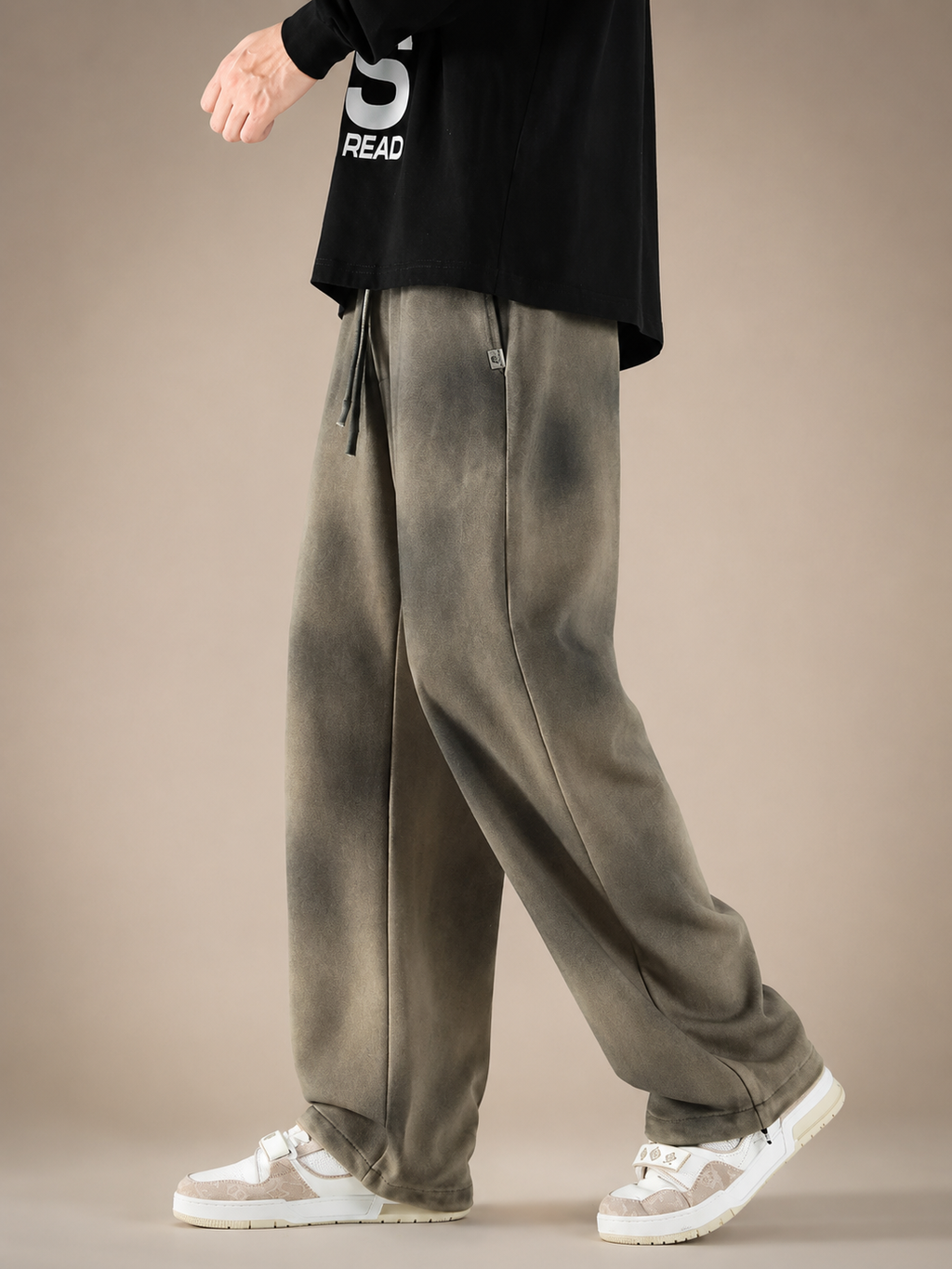 Lorenzo Men’s Wide Leg Cotton Blend Pants