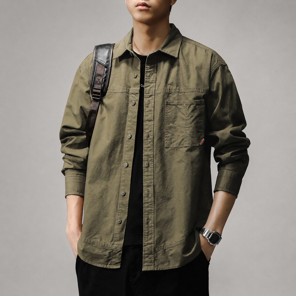 Lowen Men’s Casual Button-Up Overshirt