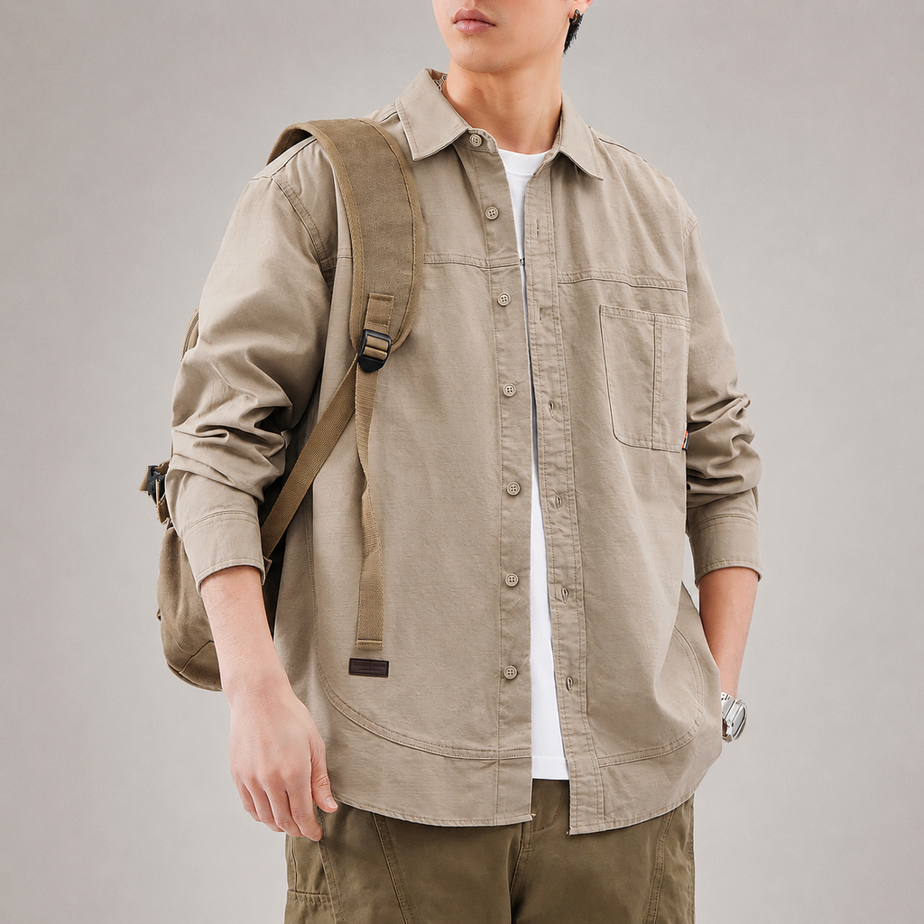 Lowen Men’s Casual Button-Up Overshirt