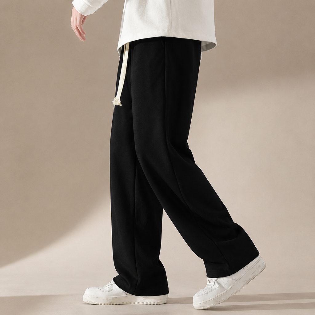 Luca Men's Drawstring Wide Leg Cotton Sweatpants