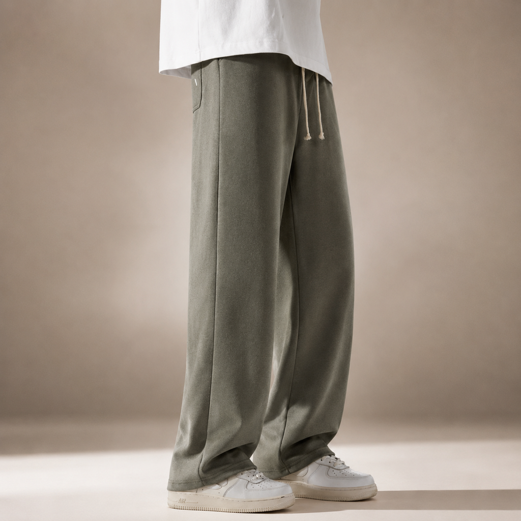 Luca Men's Drawstring Wide Leg Cotton Sweatpants