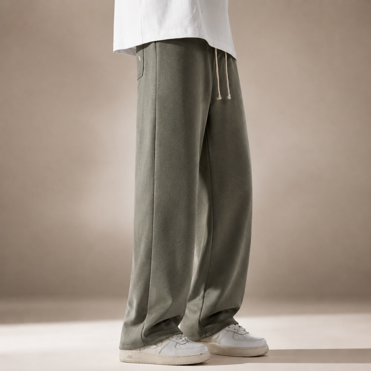 Luca Men's Drawstring Wide Leg Cotton Sweatpants
