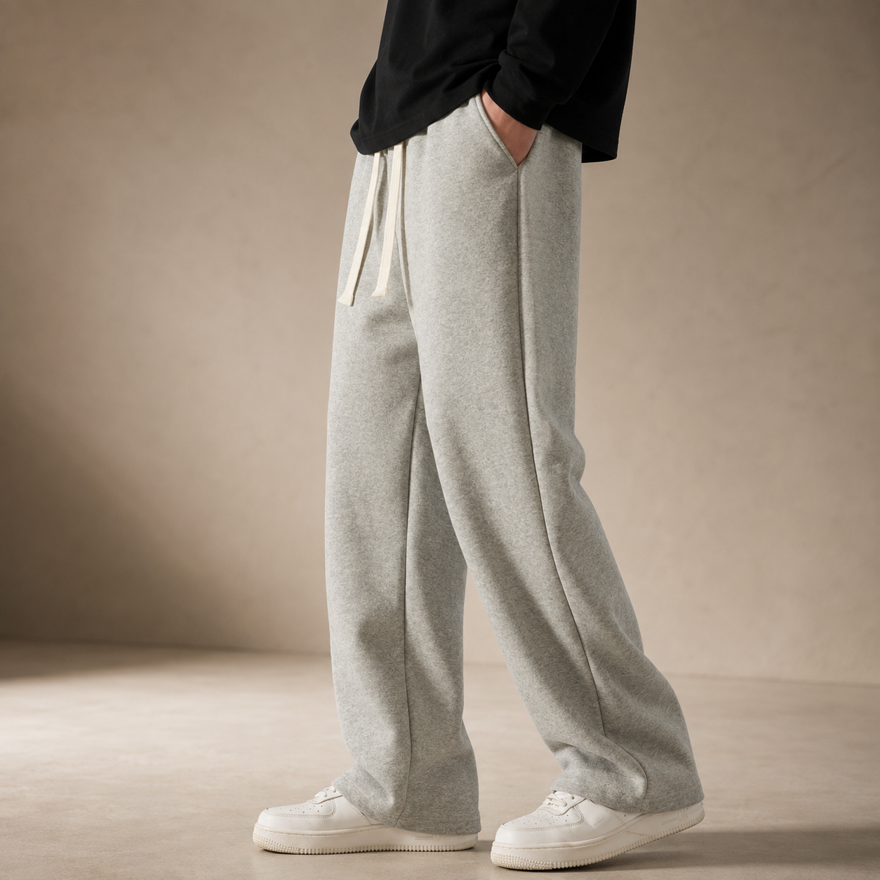 Luca Men's Drawstring Wide Leg Cotton Sweatpants