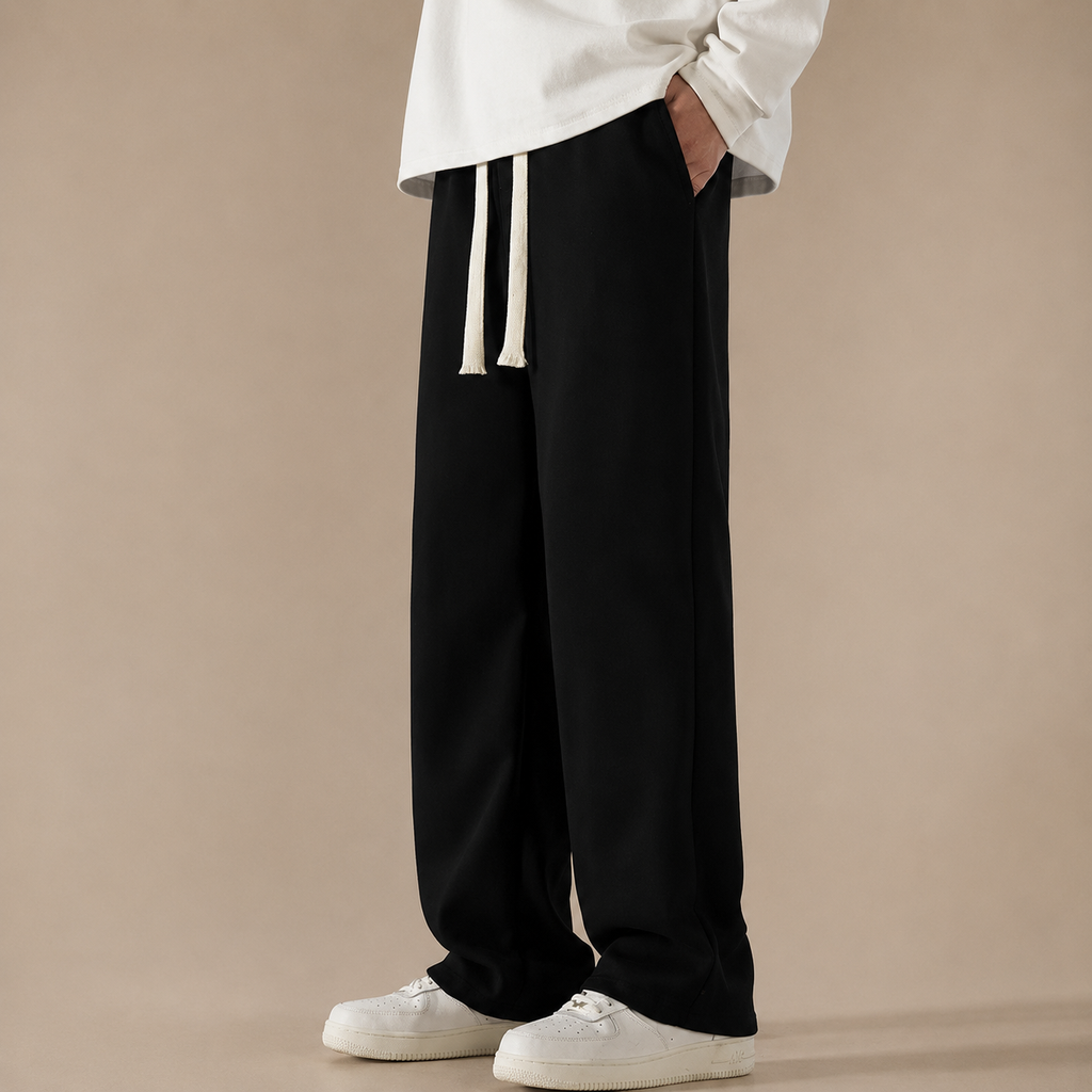 Luca Men's Drawstring Wide Leg Cotton Sweatpants
