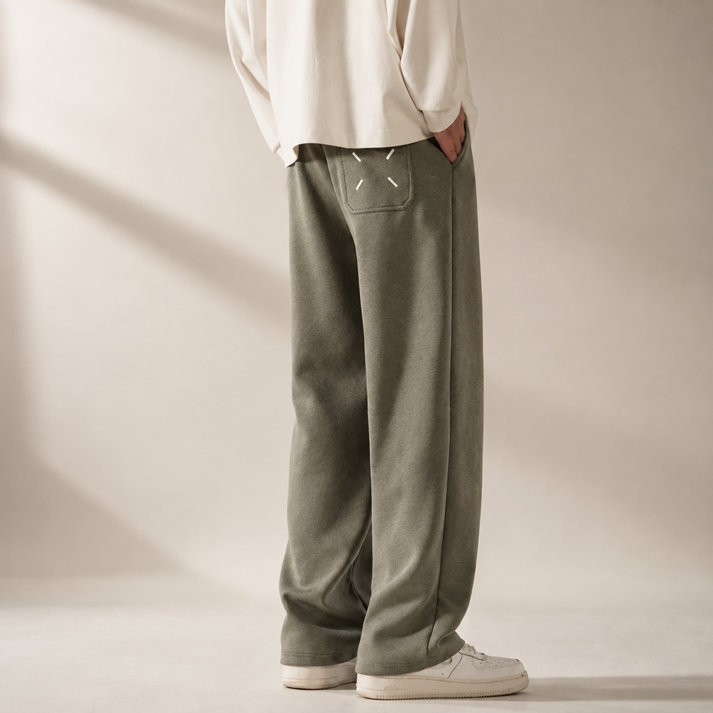 Luca Men's Drawstring Wide Leg Cotton Sweatpants