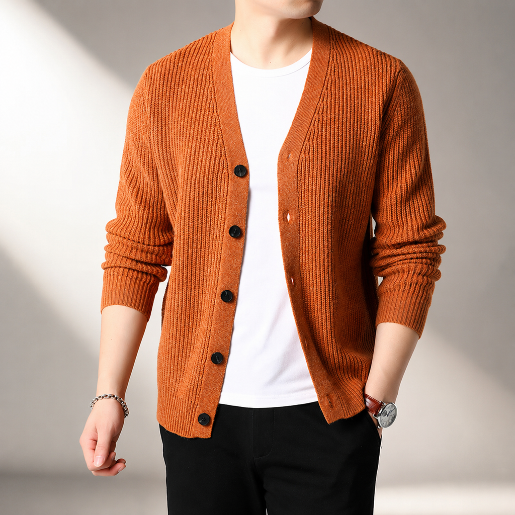 Lucas Men’s Ribbed Knit Cardigan